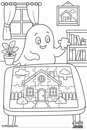 Ghost doing a jigsaw puzzle