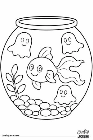 Ghost goldfish in a round bowl