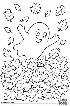 Ghost jumping in a pile of leaves