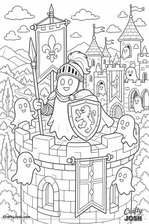 Ghost knight guarding a castle tower