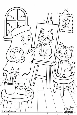 Ghost painting a portrait at an easel