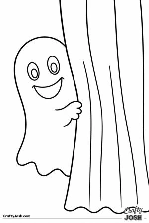 Ghost peeking out from behind a curtain