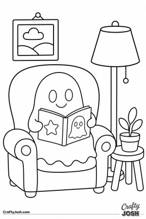 Ghost reading in an armchair