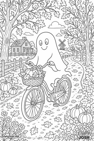 Ghost riding a bicycle down a country lane