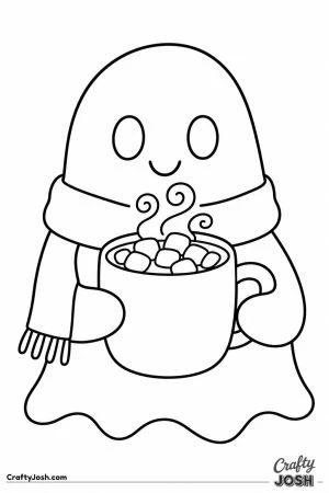 Ghost sipping hot cocoa