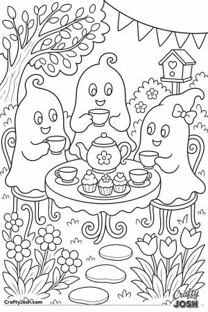 Ghost tea party in the garden