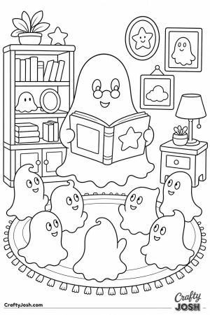 Ghost teacher reading to a class