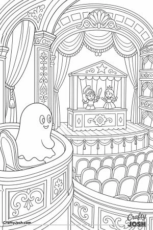 Ghost watching a show from a theater balcony