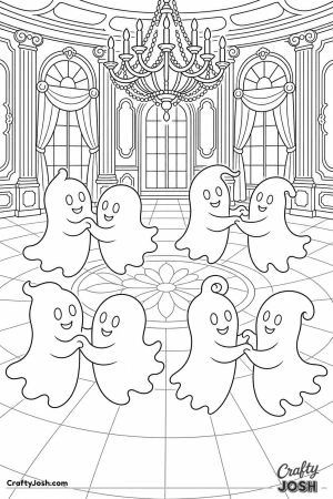 Ghosts dancing in a grand ballroom