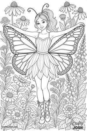 Girl in a monarch butterfly costume