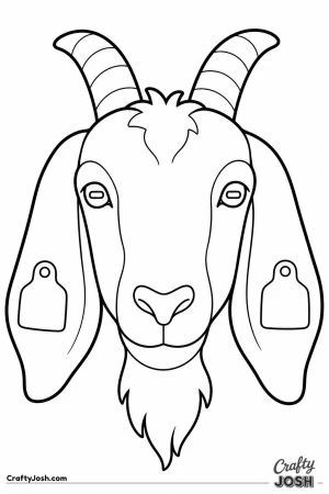 Goat face with floppy ears and a beard