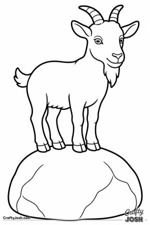 Goat standing on top of a rock