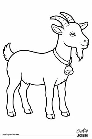 Goat with a bell on its collar