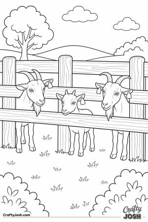 Goats peeking through a fence