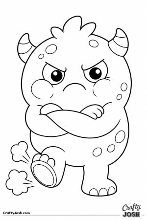 Grumpy monster stomping its feet