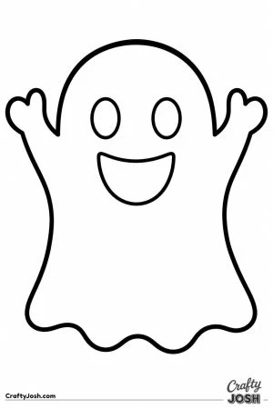 Happy ghost with both arms up