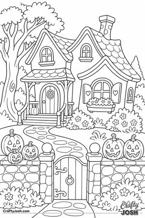 Haunted house gate lined with pumpkins