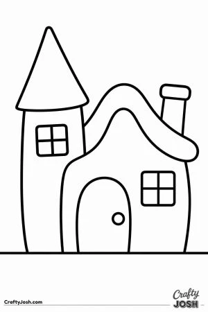 Haunted house with a round tower