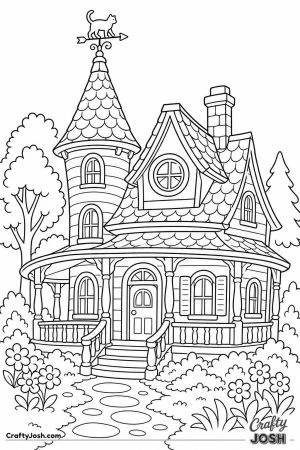 Haunted house with a weathervane and tower