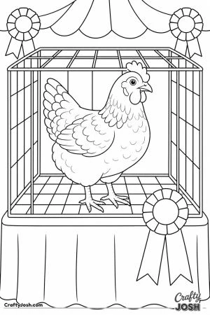Hen at the county fair poultry show