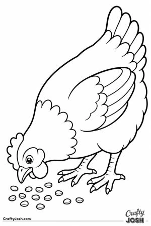 Hen pecking at some corn