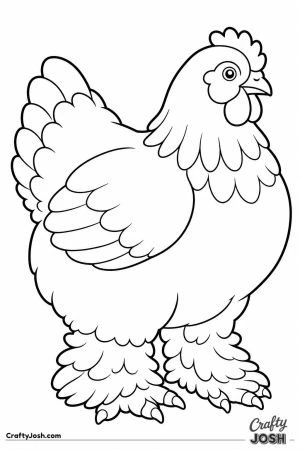 Hen with feathery feet