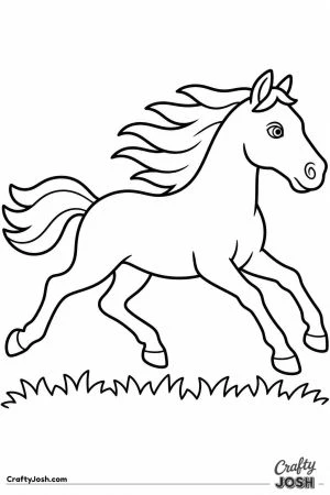 Horse galloping with its mane flying out