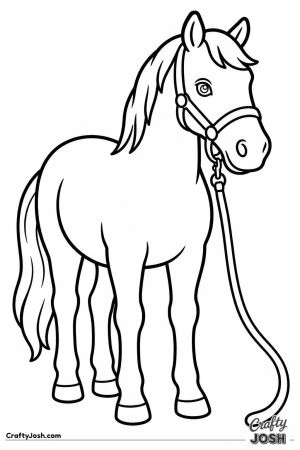 Horse in a head collar with a lead rope