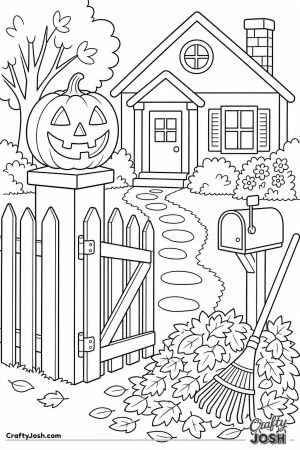 Jack o lantern perched on a garden gatepost