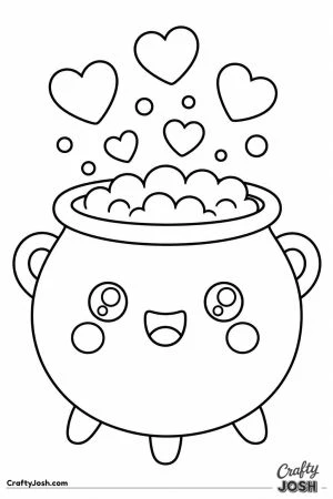 Kawaii cauldron with a happy face