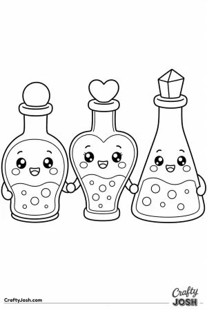 Kawaii potion bottle friends