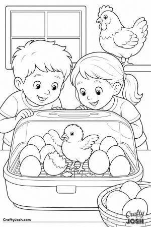 Kids watching chicks hatch in an incubator