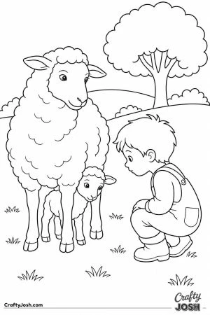 Lamb hiding behind its mother