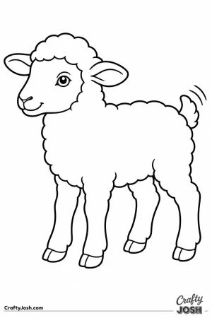 Lamb wagging its tail