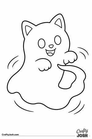 Little ghost kitten chasing its tail