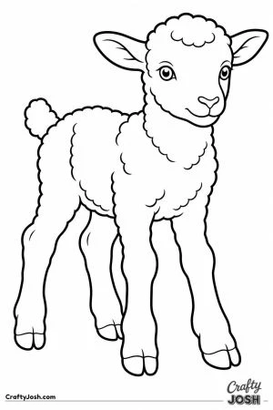 Little lamb standing on wobbly legs