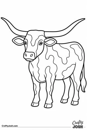 Longhorn cow with very wide horns