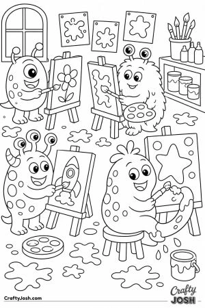 Messy monster art class