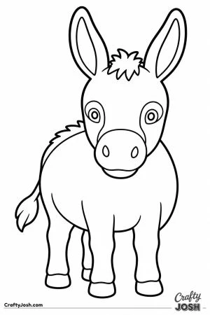 Miniature donkey with a round tummy