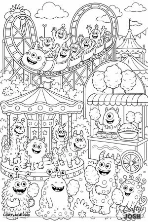 Monster amusement park with a loop coaster