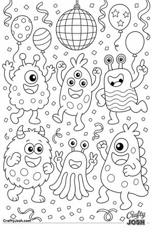 Monster dance party with streamers