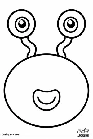 Monster face with eyes on stalks