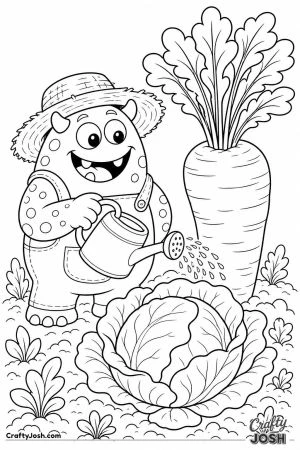 Monster gardener growing giant vegetables