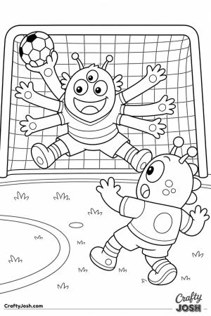 Monster goalkeeper with many arms
