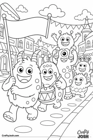 Monster halloween parade down main street