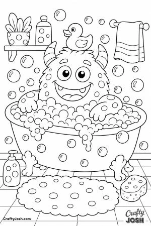 Monster in a bubble bath