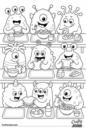 Monster lunchtime in the cafeteria