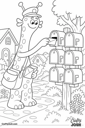Monster mail carrier delivering letters