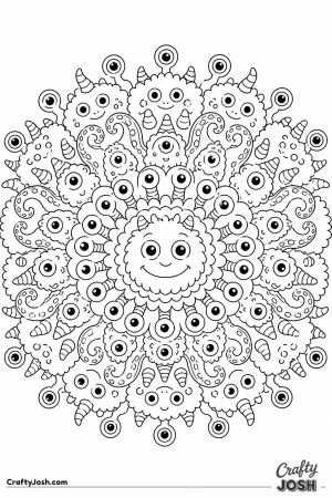 Monster mandala with eyes and tentacles