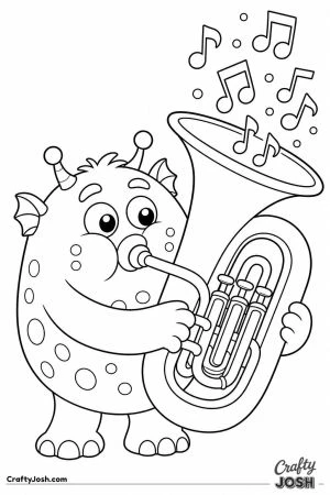 Monster playing a giant tuba